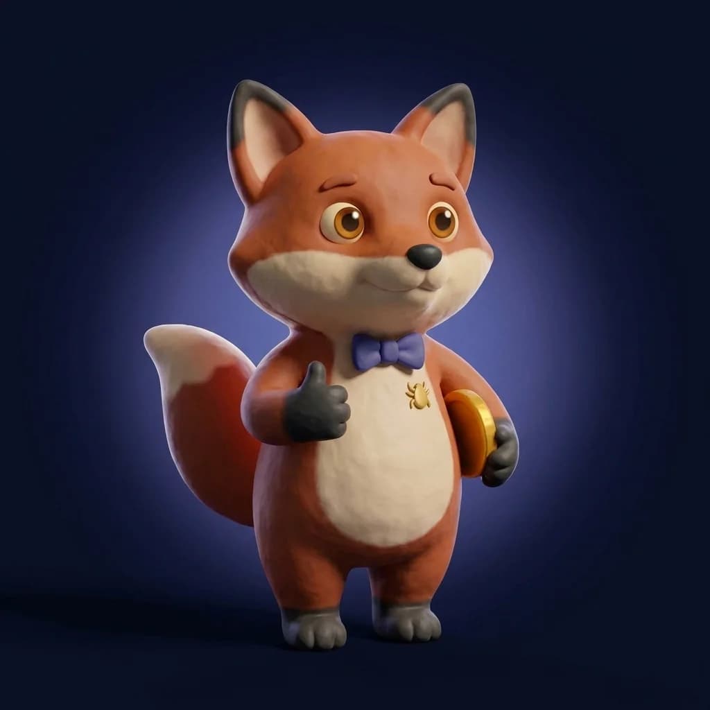 Rufus the fox giving a thumbs up